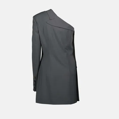 Moschino Asymmetric-sleeve Blazer In Gray