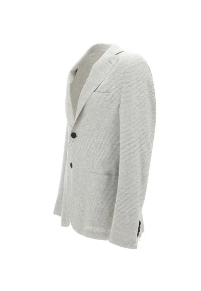 Eleventy Lapel Peak Blazer Back Slits In White