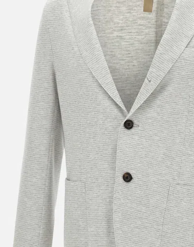 Eleventy Lapel Peak Blazer Back Slits In White