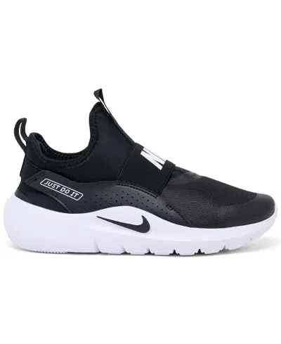 Nike Little Kids Flex Runner 4 Slip-on Running Sneakers From Finish Line In Black