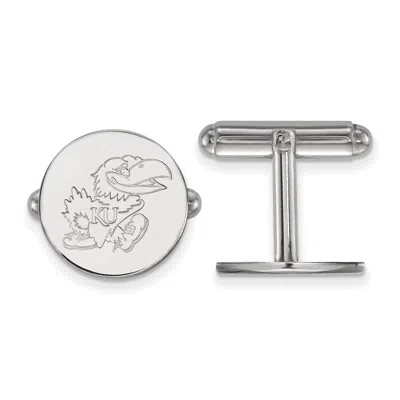 Diamond2deal Sterling Silver Rhodium-plated Kansas Jayhawk Cuff Links