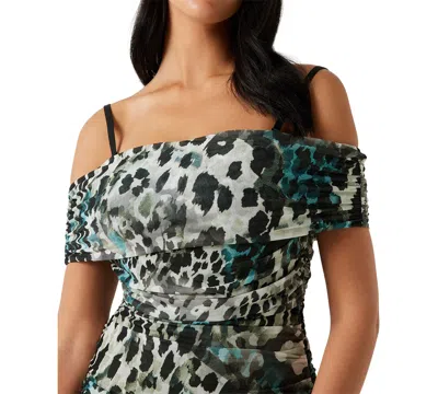 Guess Women's Verdiana Printed Off-the-shoulder Bodycon Mini Dress In Animal Print