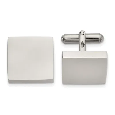 Diamond2deal Stainless Steel Polished Square Cuff Links