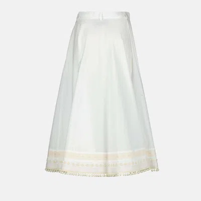 Moschino Embroidered A-line Skirt In White
