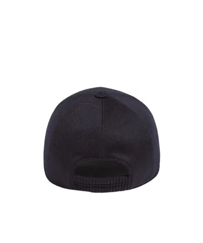 Zegna Logo-embellished Cashmere-felt Baseball Cap In Black