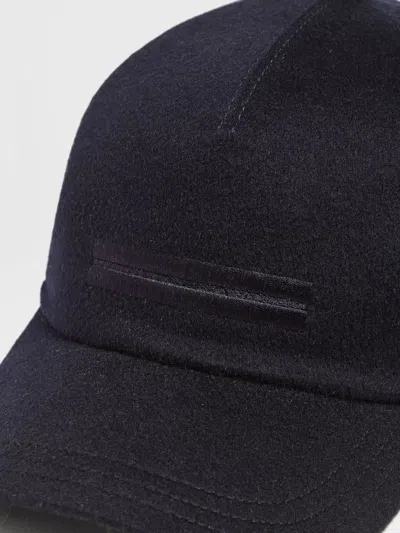 Zegna Logo-embellished Cashmere-felt Baseball Cap In Black