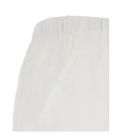 Antonelli White Bermuda Shorts With Elastic Waist And Side Pocket