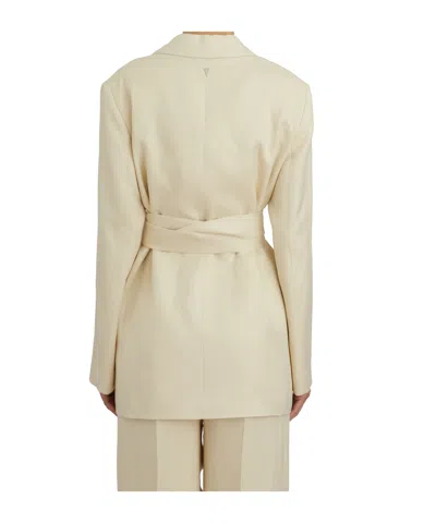 Dondup Blazer With Belt In Neutral