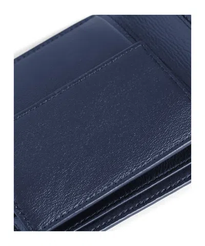 Balenciaga Men's Cash Square Folded Coin Wallet In Navy/burgundy