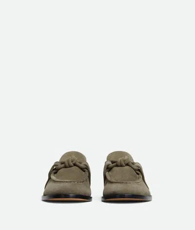 Bottega Veneta Sage Suede Astaire Loafers In Green