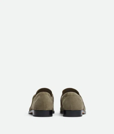 Bottega Veneta Sage Suede Astaire Loafers In Green