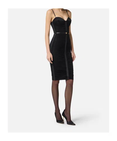 Elisabetta Franchi Fitted Evening Dress With Ruched Detailing