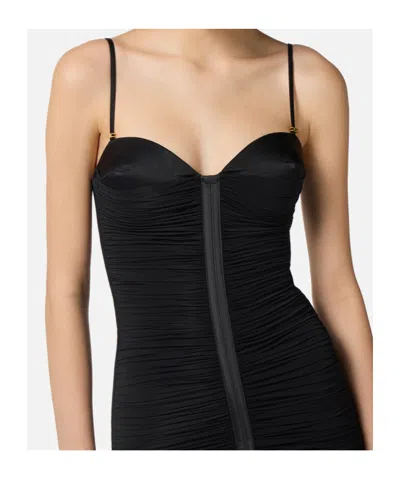 Elisabetta Franchi Fitted Evening Dress With Ruched Detailing
