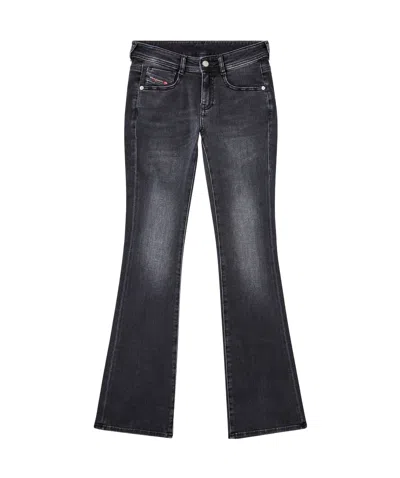 Diesel Straight Leg Trousers Five Pockets In Black