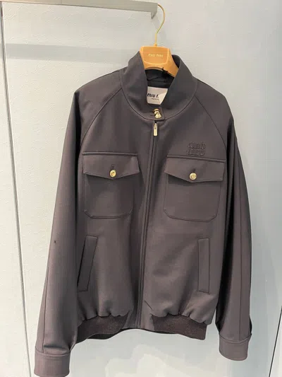 Miu Miu Zip-up Casual Jacket In Brown