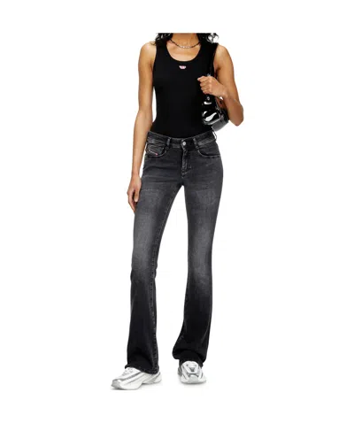 Diesel Straight Leg Trousers Five Pockets In Black