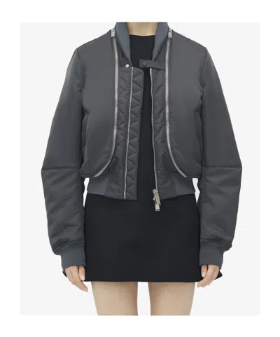 Alexander Mcqueen Alexander Mc Queen Grey Zipped Bomber Jacket In Gray