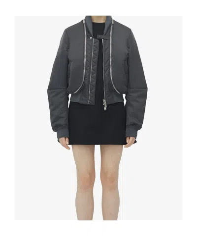 Alexander Mcqueen Alexander Mc Queen Grey Zipped Bomber Jacket In Gray
