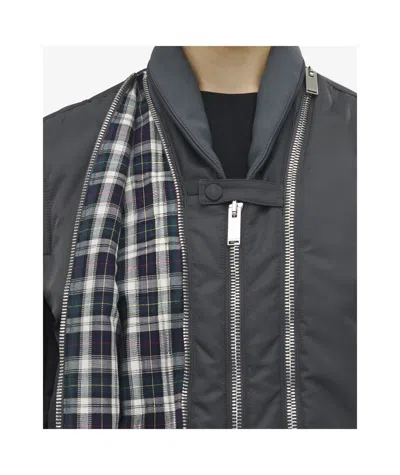 Alexander Mcqueen Alexander Mc Queen Grey Zipped Bomber Jacket In Gray