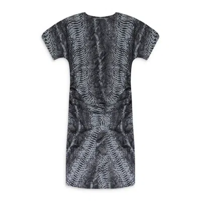 Wurst Snake Print  Tight Long Dress W Shoulder Pads - Multi