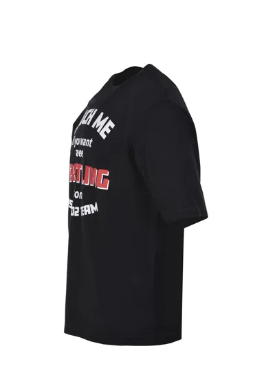 Dsquared2 Black Crewneck T-shirt With Print On The Front In Black