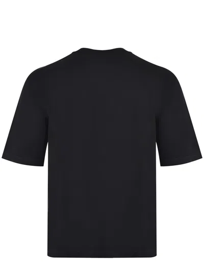 Dsquared2 Black Crewneck T-shirt With Print On The Front In Black
