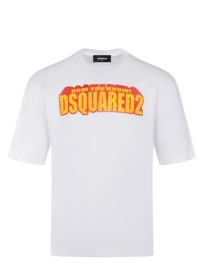 Dsquared2 Slogan T-shirt In White