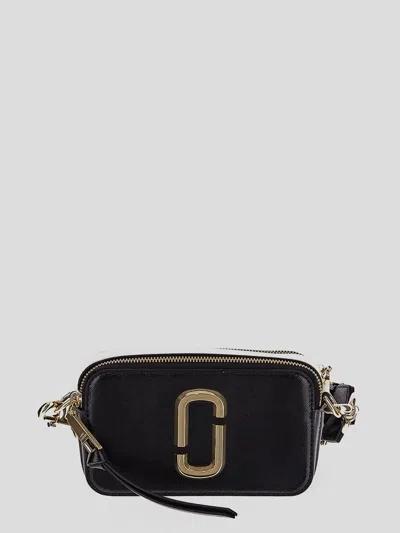 Marc Jacobs 'the Snapshot' Black Shoulder Bag With Metal Logo At The Front In Black