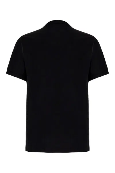 Dolce & Gabbana Dark Gray Logo Plaque Cotton Men Polo Shirt T-shirt In Black