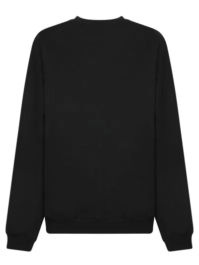 Gucci Black Crewneck Sweatshirt With Maxi Logo Print On The Front In Cotton Man In Black
