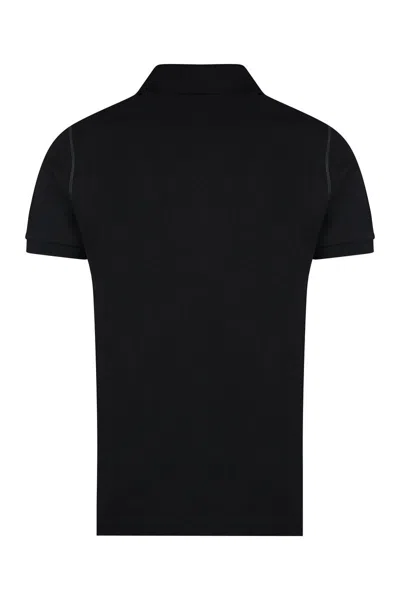 Dolce & Gabbana Dark Gray Logo Plaque Cotton Men Polo Shirt T-shirt In Black