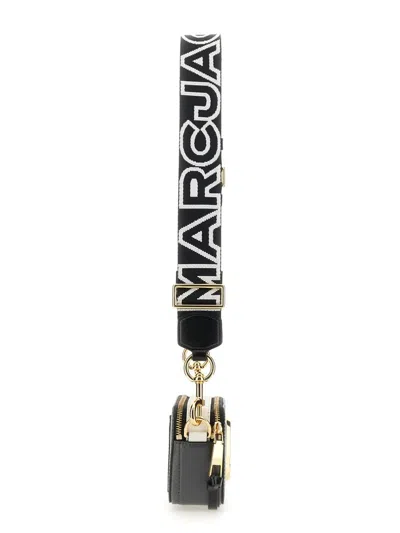 Marc Jacobs 'the Snapshot' Black Shoulder Bag With Metal Logo At The Front In Black