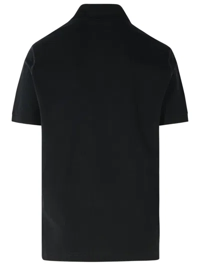 Dolce & Gabbana Dark Gray Logo Plaque Cotton Men Polo Shirt T-shirt In Black
