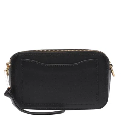 Marc Jacobs 'the Snapshot' Black Shoulder Bag With Metal Logo At The Front In Black