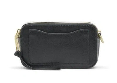 Marc Jacobs 'the Snapshot' Black Shoulder Bag With Metal Logo At The Front In Black