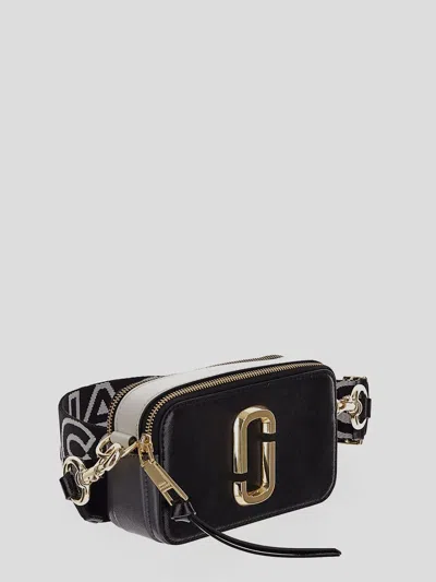 Marc Jacobs 'the Snapshot' Black Shoulder Bag With Metal Logo At The Front In Black