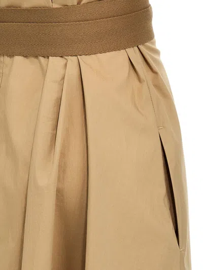 Brunello Cucinelli Cotton Poplin Chemiser Dress With Adjustable Belt In Brown