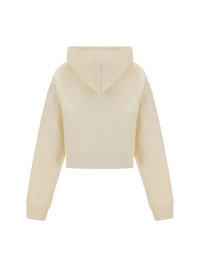 Jacquemus Cotton Hoodie With Drawstring Hood And Ribbed Details In Neutral