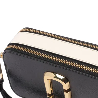 Marc Jacobs 'the Snapshot' Black Shoulder Bag With Metal Logo At The Front In Black