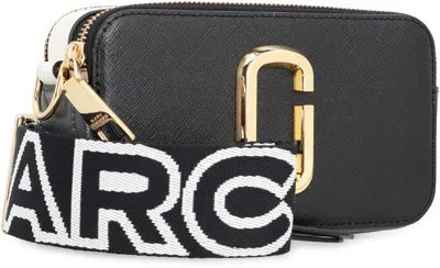 Marc Jacobs 'the Snapshot' Black Shoulder Bag With Metal Logo At The Front In Black
