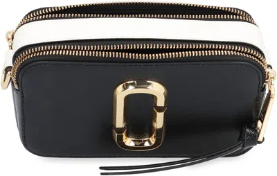Marc Jacobs 'the Snapshot' Black Shoulder Bag With Metal Logo At The Front In Black