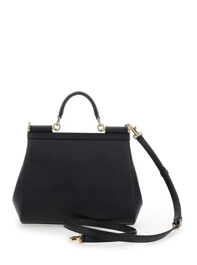 Dolce & Gabbana Sicily Grande Leather Handbag In Black