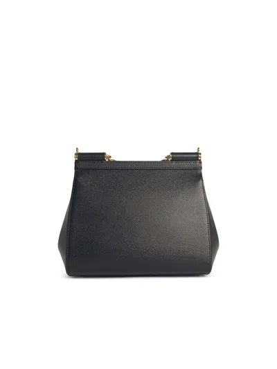 Dolce & Gabbana Sicily Grande Leather Handbag In Black
