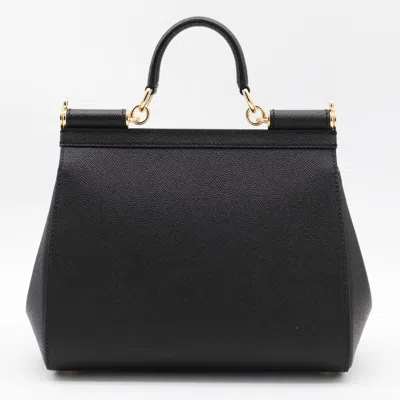 Dolce & Gabbana Sicily Grande Leather Handbag In Black