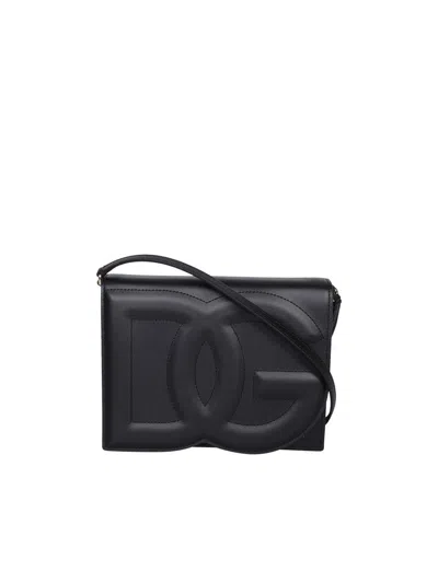 Dolce & Gabbana Women Shoulder Bag With Embossed Logo In Black