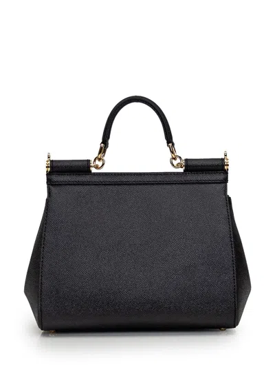 Dolce & Gabbana Sicily Grande Leather Handbag In Black