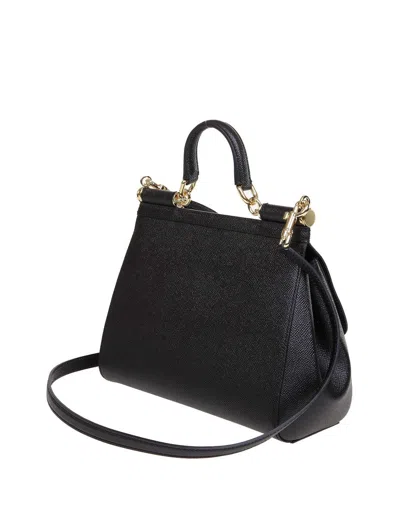Dolce & Gabbana Sicily Grande Leather Handbag In Black