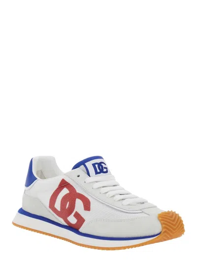 Dolce & Gabbana Logo Lace-up Sneakers In Blue