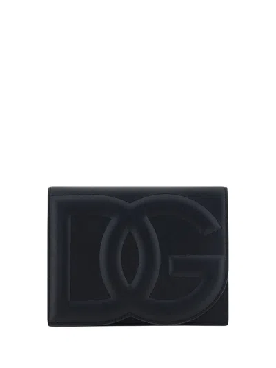 Dolce & Gabbana Women Shoulder Bag With Embossed Logo In Black