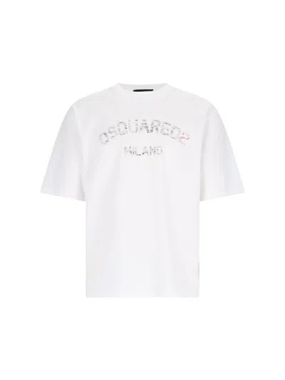 Dsquared2 Dsquared Men Printed T-shirt In White